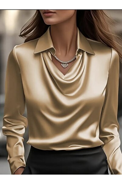 By Kul Design Kadın Degaje Erkek Yaka Bluz