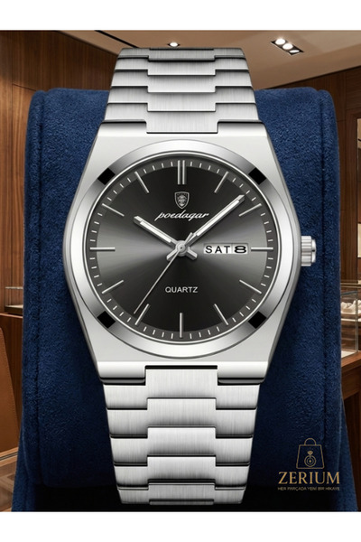 ZERİUM Men's Waterproof Steel Stylish Watch with Calendar Quartz Trend