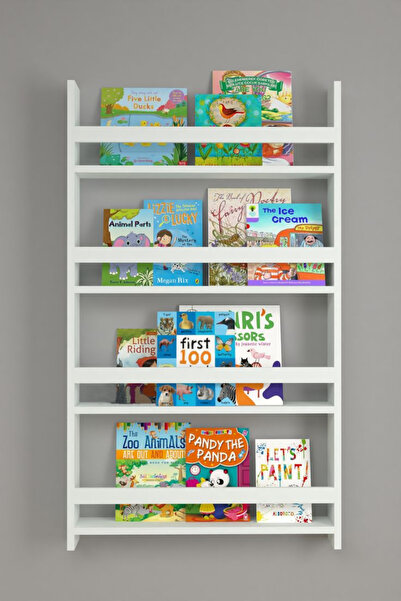 Doğa %100 MDF 4 Raflı 120 X 74 Cm Genel Kullanım Amaçlı Kitaplık Baharatlık Kahve Köşesi Raf Stand