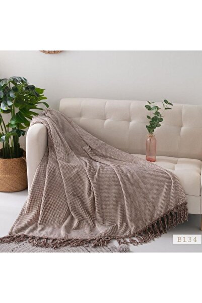 Reiashn Beige velvet winter shawl, 152*127 cm