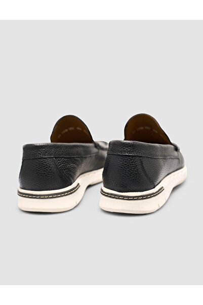 Cabani Genuine Leather Black Men's Casual Loafer