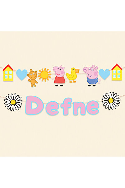 Dijital Nostal PEPPA PIG Temalı Doğum Günü Kişiye Özel Banner