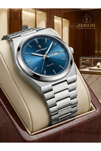 ZERİUM Men's Waterproof Steel Stylish Watch with Calendar Quartz Trend