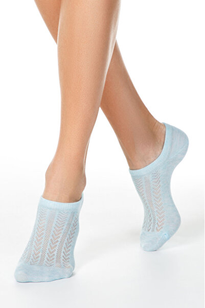 Conte Elegant Short cotton socks with openwork pattern, Conte Active 179 - Light Grey, 38-39 (25)