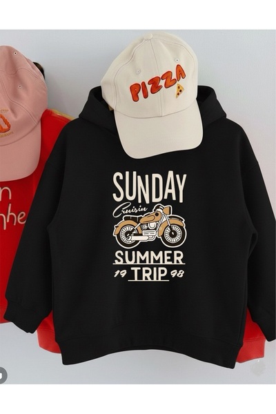 LORVEX قصة فضفاضة سترة رياضية للأطفال للجنسين – Sunday Summer Trip Front مطبوع