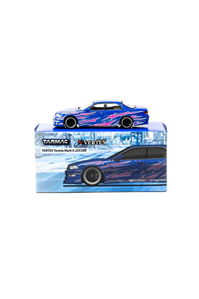 TOYFEST Tarmac Works 1/64 VERTEX Toyota Mark II JZX100 Blue Metallic