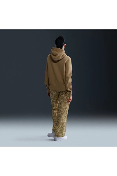 Nike Αθλητικά ρούχα Phnx Fleece Γυναικείο φούτερ με φερμουάρ μπεζ με κουκούλα -κανονική εφαρμογή-HJ0995-324