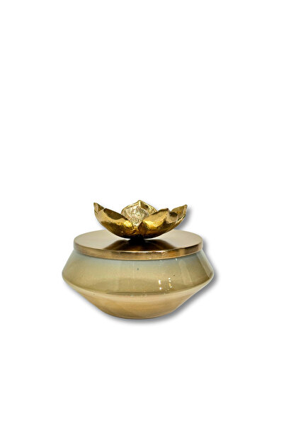 Lara Decor Lotus Çiçekli Kapaklı Küp