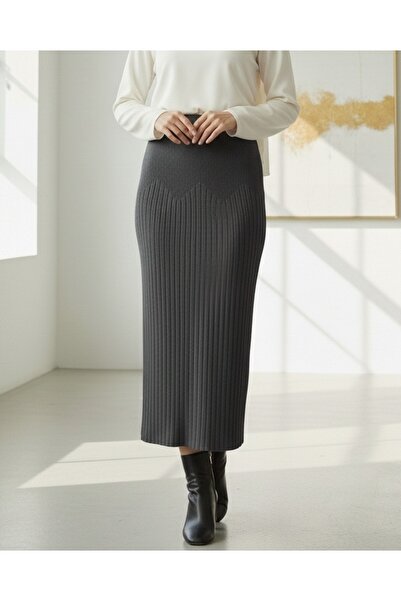 HİJABAYA Πλισέ πλεκτή φούστα με ελαστική μέση