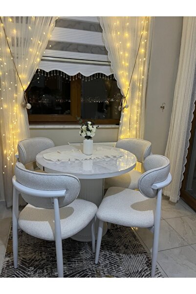 Pololu 90lık yuvarlak masa 4 adet sandalye