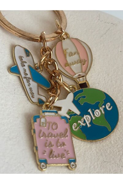 BHR AKSESUAR Colorful Travel Airplane Keychain (8 cm)