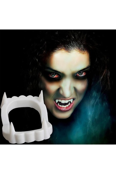 ForWhat Set de 5 bucăți de dinți falși de vampir albi pentru birou, acasă, bi...