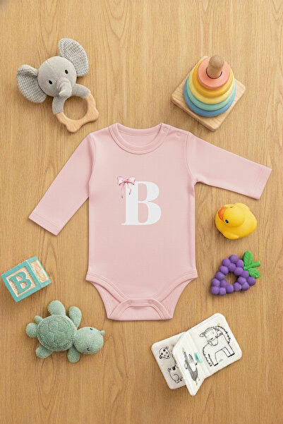 LORVEX Baby Bodysuit (Snap Fasteners) Cute Bodysuit with Letter B Printed