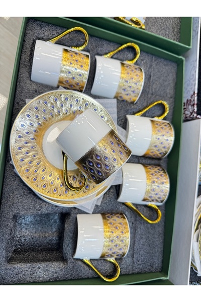 hediye ESTERHOMEDECOR طقم فناجين قهوة بورسلين 6 أشخاص