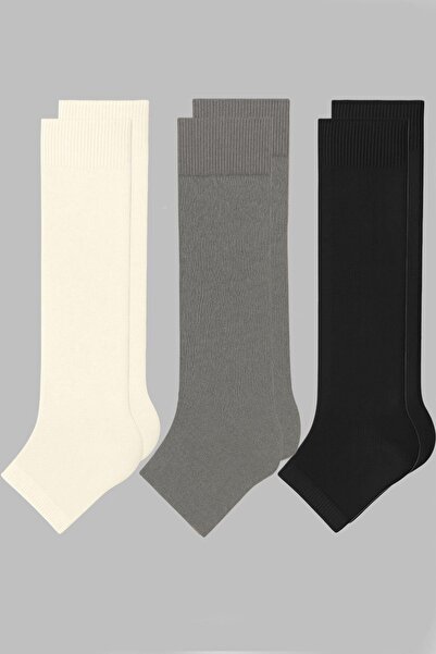 COTENCONCEPT 3 Adet Burunsuz Basic Pamuk İçerikli Yoga Tozluk