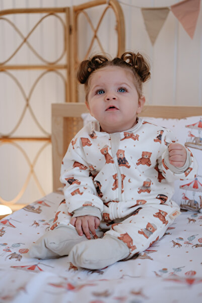 Lollie Baby&Kids 1.5 Tog Baby Kids Sleeping Bag, 100% Cotton - Teddy Bear