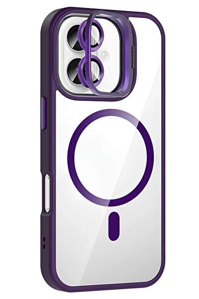 TechTrove iPhone 17 Kılıf Standlı ve Kamera Lens Hediyeli Wireless Şarj Özell...