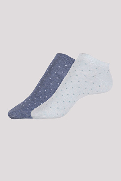 Conte Elegant Women's cotton short socks with polka dots (2 pairs), Esli Classic 802 - Black-Grey, 36-37 (23)