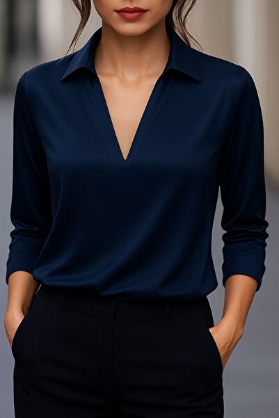 By Kul Design Жіноча сорочка з довгими рукавами та коміром