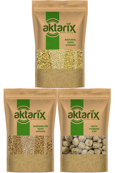 aktarix 3 lü Soya Seti 250 Gr Soya Kuşbası + 250 Gr Karamelize Soya Kıyması +...