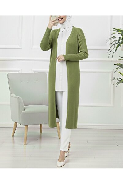 HİJABAYA Μακρύ πλεκτό πουλόβερ με σχισμές στα πλαϊνά