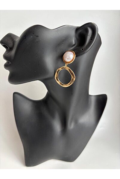 BHR AKSESUAR Gold Pearl Dangle Earrings