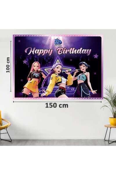 parti show K-POP Doğum Günü Kişiye Özel Parti Afişi 100*150 cm