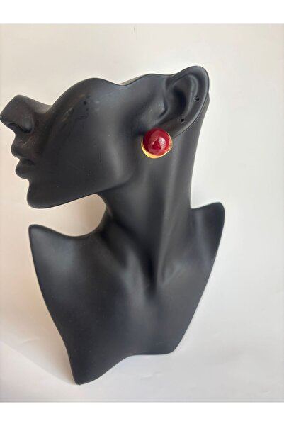 BHR AKSESUAR Burgundy Retro Earrings
