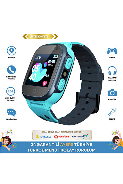 Ayers Konumlu Akıllı Çocuk Takip Saati Sim Kartlı Arama, Kameralı, Ortam Dinl...