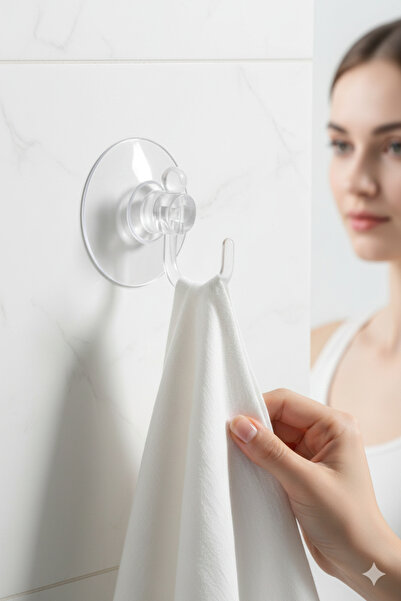 Transformacion 12-штучний прозорий гачок з присоскою | Настінний гачок для ванної кімнати та кухні (4 см) - 1,36 кг вантажопідйомність 722497