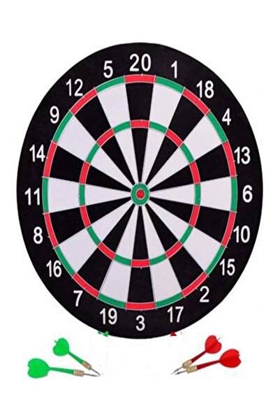eneci AHŞAP RENKLİ DART TAHTASI 29 CM + 4 ADET RENKLİ METAL OK