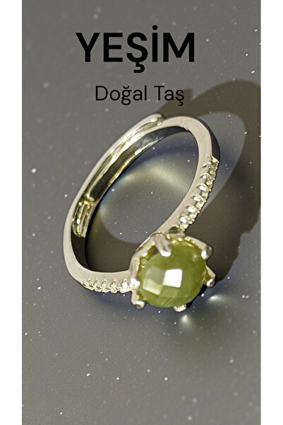 arzela Natural Stone Steel Ring Adjustable Size