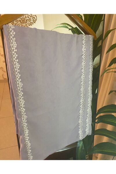 Veil Designer Movi Pole veil with Japanese fabric and white embroidery, M03 size: 60 * 190