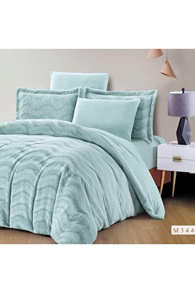 Reiashn مفرش رانا فرو مخمل فرو لون أخضر شتوي مزدوج