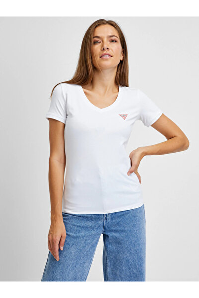Guess White Cotton T-shirt Women