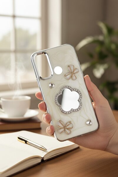 batuteknoloji Xiaomi redmi Note 8 Aynalı Taşlı Fiyonklu Kabartma Yüzeyli Lady...