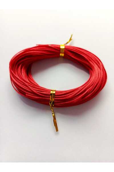Eskişehir hobi sanat 1 mm 25 meters red color parachute rope macrame bracelet necklace jewelry design beads hair braiding rope