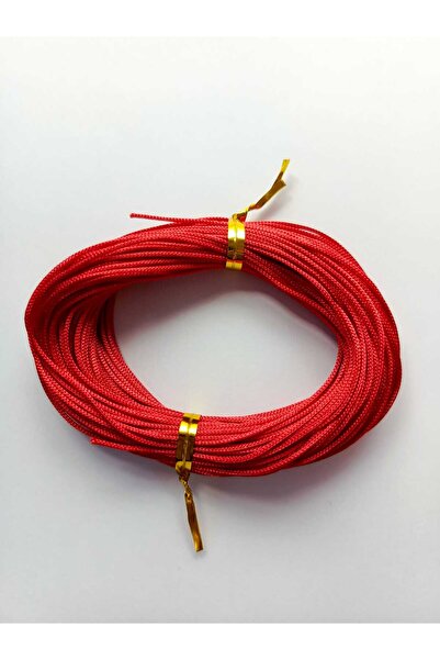 Eskişehir hobi sanat 1 mm 25 meters red color parachute rope macrame bracelet necklace jewelry design beads hair braiding rope