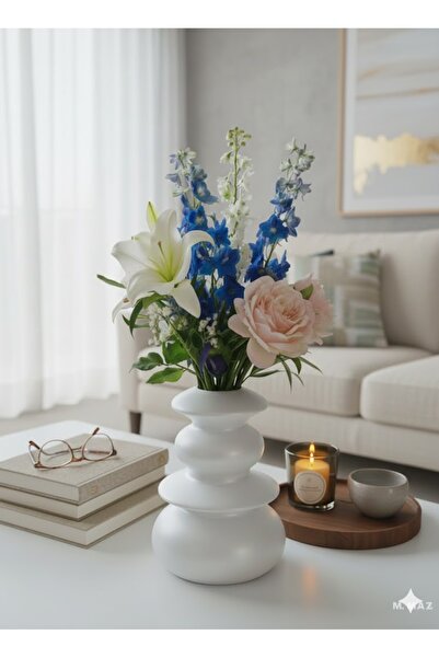 Lui Tasarım Scandinavian Style White Color Sapphire Vase