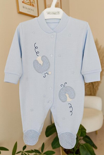 skycott Newborn Baby Romper with Ladybug Embroidery