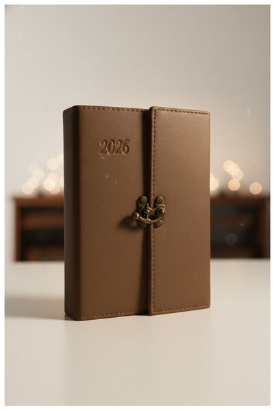 Artlantis A5 2026 Kilitli Ajanda 168 Yaprak Suni Deri Kapaklı Günlük Ajanda A...