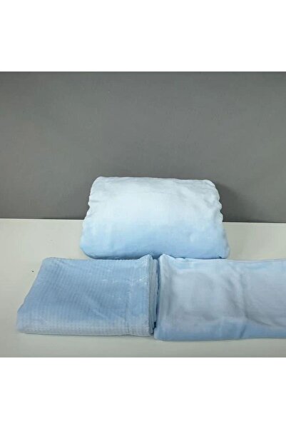 Reiashn Rahil Velvet Bedspread, Sky Blue Winter Color, Single and a Half Size