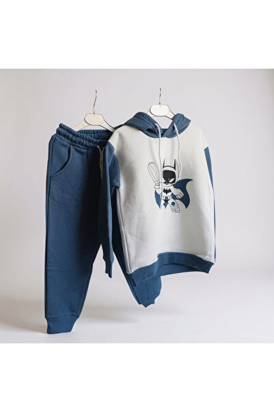 BATMANYARASA Boy's Batman Logo Printed White-Blue Color 3-7 Years Old Double ...