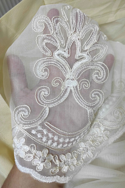 Ta-Ha Perde ve Halı 1-3 Fold Pleated Pearl Damask Titi Floor Thin Linen Textured Tulle Curtain, High Quality Tulle Curtain