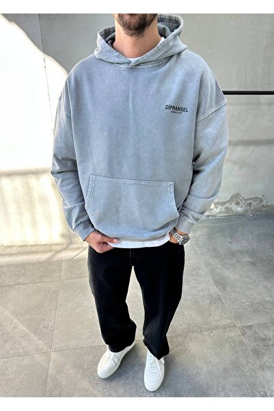 XPUPPETWEAR Acid Wash cu imprimeu supradimensionat Swea tricou