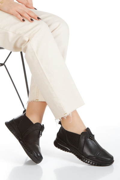 Ender Genuine Leather Orthopedic Sole Daily Sports Women's Shoes with Elastic Sides