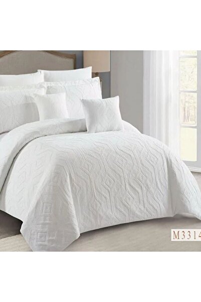 Reiashn Joyce Luxury White Embroidered 8-Piece Summer Double Bedspread