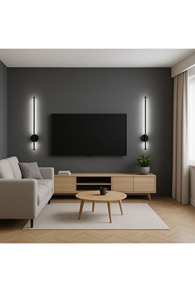 HF DESIGNER KABLOSUZ PİLLİ TAK ÇALIŞTIR Led Duvar Apliği 66CM BEYAZ IŞIK 1 ADET