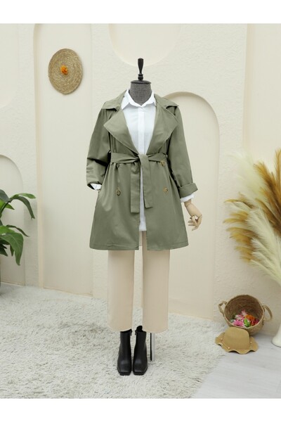 HİJABAYA Болеро с детайли и копчета, средно дълъг тренч