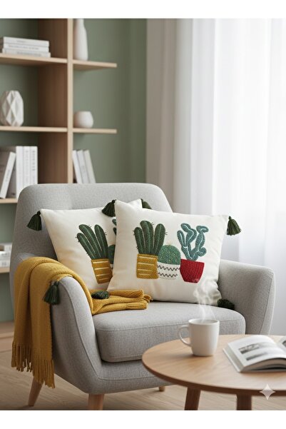 SİMEREV HALI HOME CONSEPT Κάλυμμα μαξιλαριού με μοντέρνο σχέδιο, 2 τεμάχια, κ...